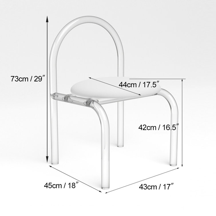 Acrylic chair for online vanity